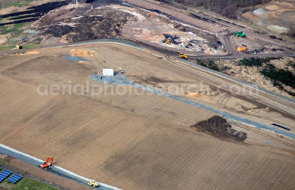 Aerial image Niederau - Site of the depot of the ZAOE - Wertstoffhof Groebern in Niederau in the state Saxony, Germany