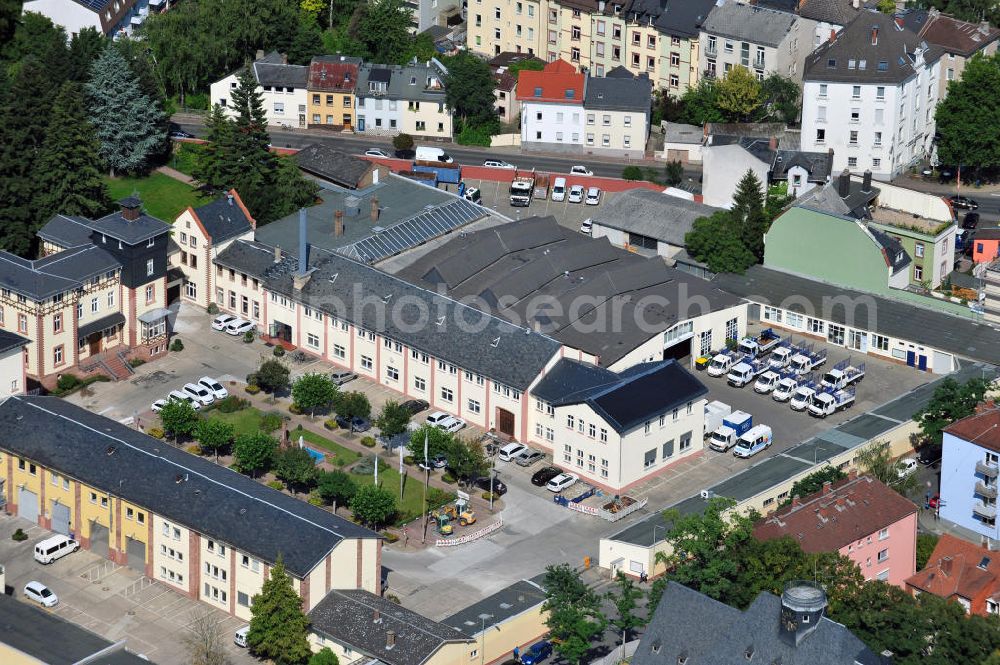 Frankfurt am Main from the bird's eye view: Betriebsstätte Frankfurt-Bornheim der FES Frankfurter Entsorgungs- und Service GmbH an der Weidenbornstraße 40 in Frankfurt am Main in Hessen. Industrial premises in Frankfurt on the Main in Hesse.