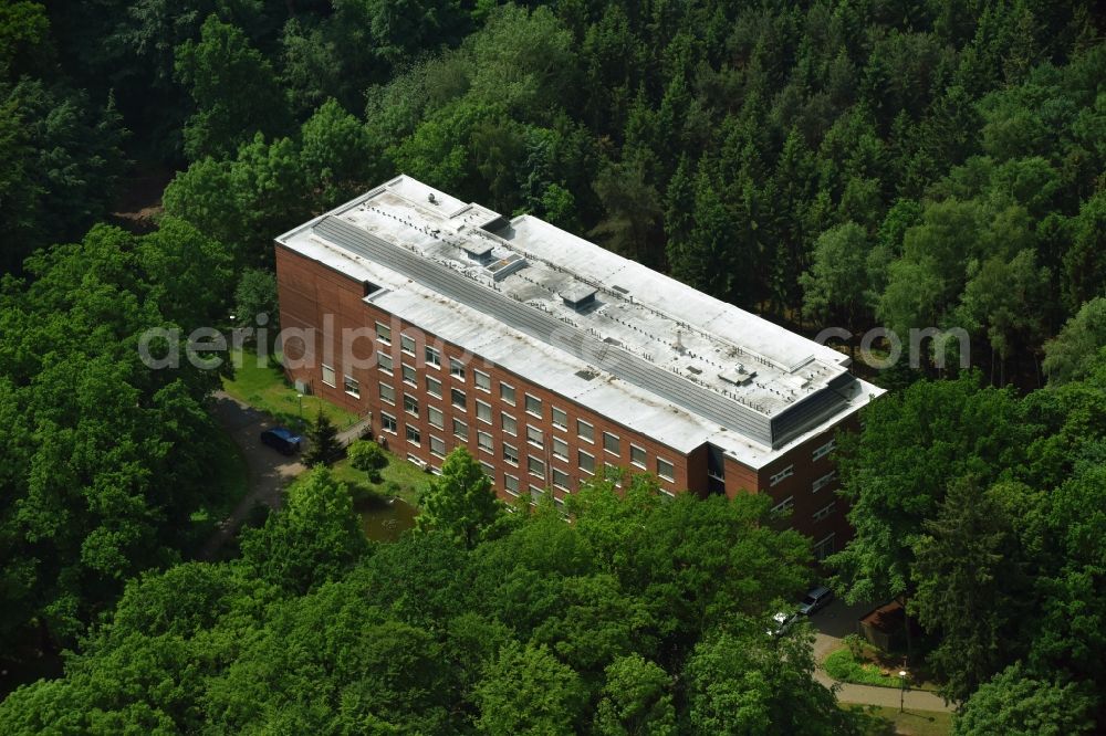 Sülfeld from the bird's eye view: Hospital grounds of the Clinic - Forschungszentrum Borstel Leibniz-Zentrum fuer Medizin and Biowissenschaften in Borstel in the state Schleswig-Holstein, Germany