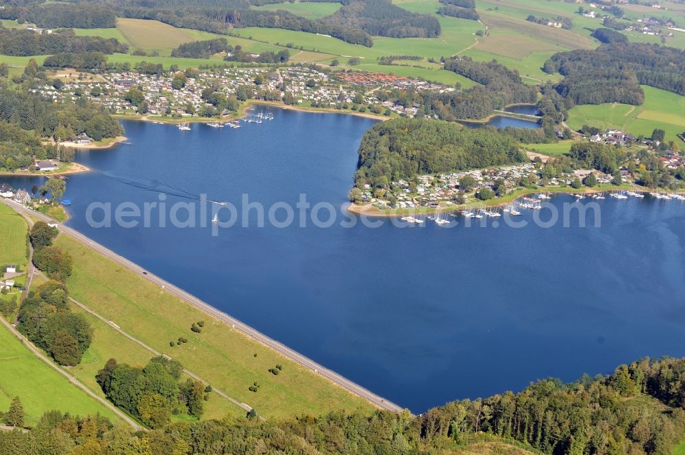 Hückeswagen from above - View of Bevertalsperre in Hueckeswagen in the state North Rhine-Westphalia