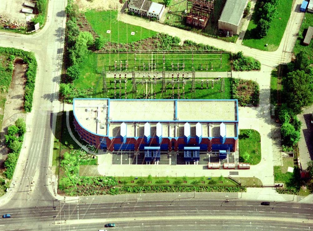 Aerial image Berlin - Marzahn - BEWAG - Umspannwerk an der Landsberger Allee in Berlin - Marzahn