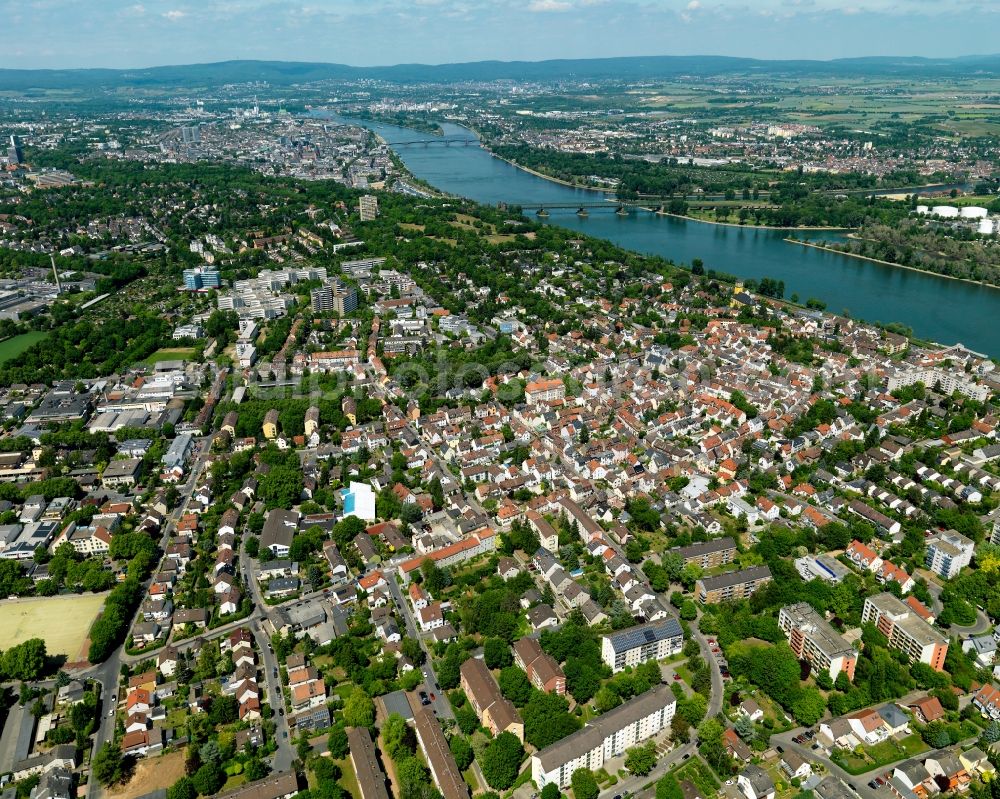 Mainz from the bird's eye view: District view of Weisenau in Mainz in the state Rhineland-Palatinate