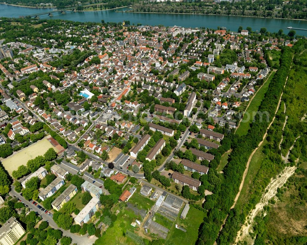 Aerial image Mainz - District view of Weisenau in Mainz in the state Rhineland-Palatinate