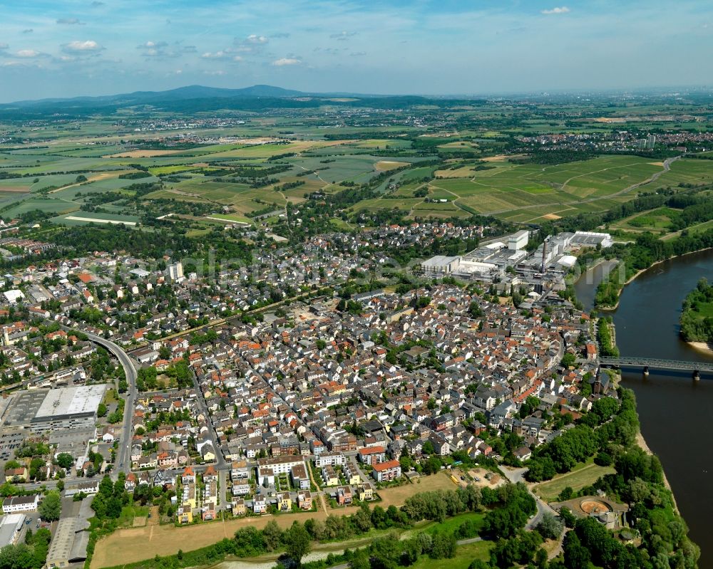 Aerial photograph Wiesbaden - District view of Main-Kostheim in Wiesbaden in the state Hesse