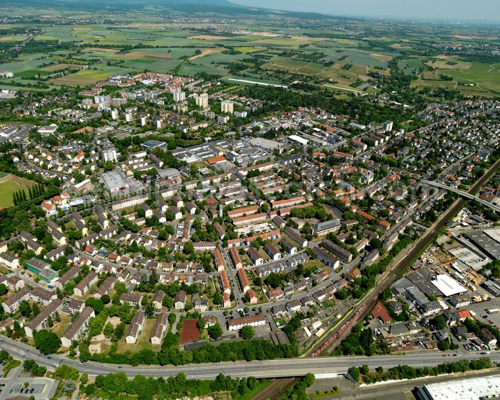 Wiesbaden from the bird's eye view: District view of Main-Kostheim in Wiesbaden in the state Hesse