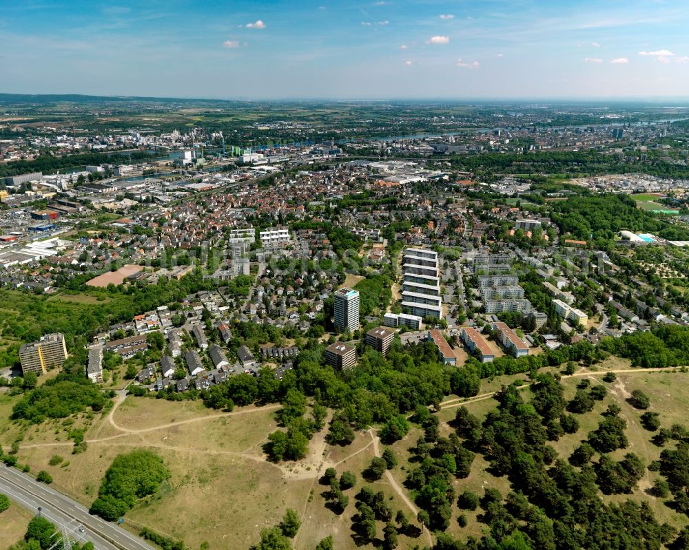 Mainz Mombach from the bird's eye view: District view of Mombach in Mainz in the state Rhineland-Palatinate