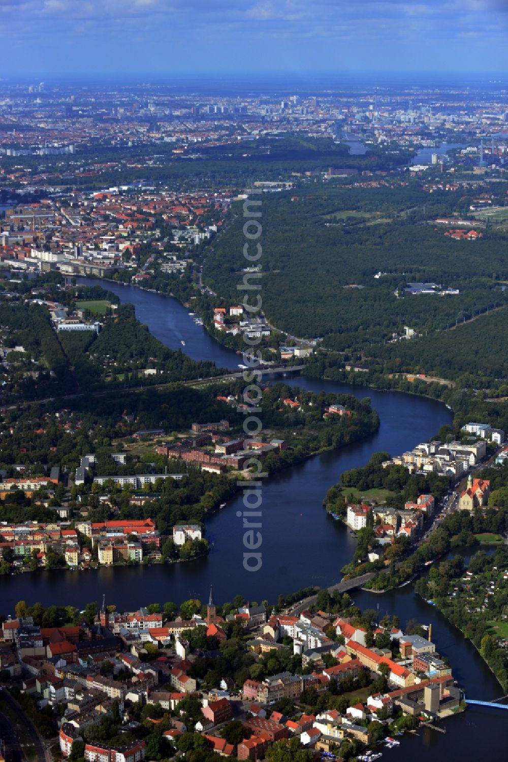 Berlin from the bird's eye view: District view of Treptow-Koepenick in Berlin