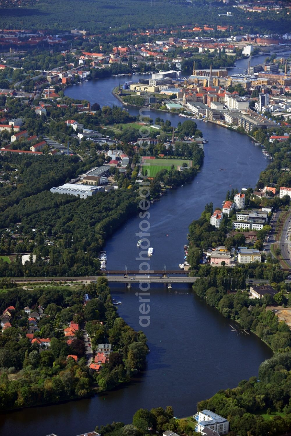 Aerial image Berlin - District view of Treptow-Koepenick in Berlin