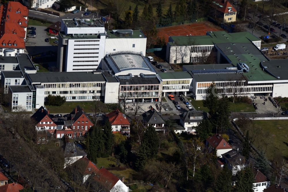 Berlin from the bird's eye view: Library Building of Freie Universitaet Berlin - Universitaetsbibliothek on Garystrasse in the district Dahlem in Berlin