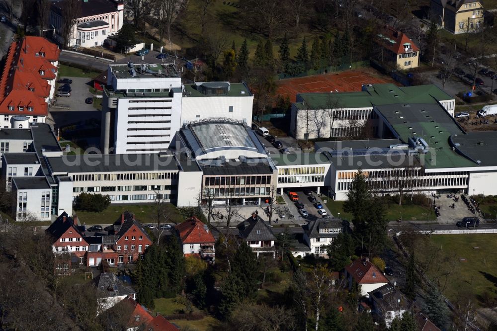 Berlin from above - Library Building of Freie Universitaet Berlin - Universitaetsbibliothek on Garystrasse in the district Dahlem in Berlin