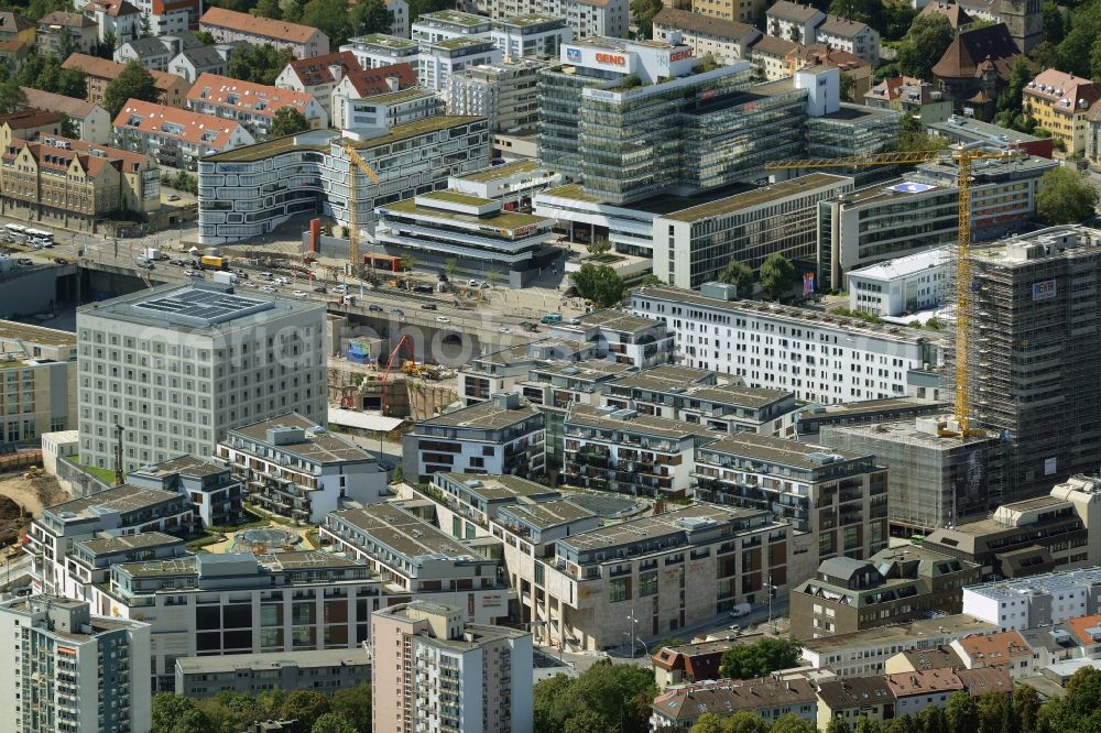 Stuttgart from the bird's eye view: Library Building of Stadtbibliothek on Mailaender Platz in Stuttgart in the state Baden-Wuerttemberg