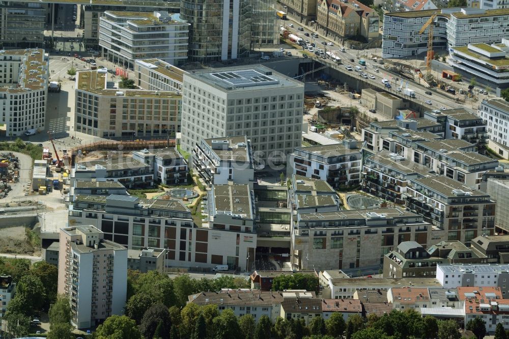 Aerial image Stuttgart - Library Building of Stadtbibliothek on Mailaender Platz in Stuttgart in the state Baden-Wuerttemberg