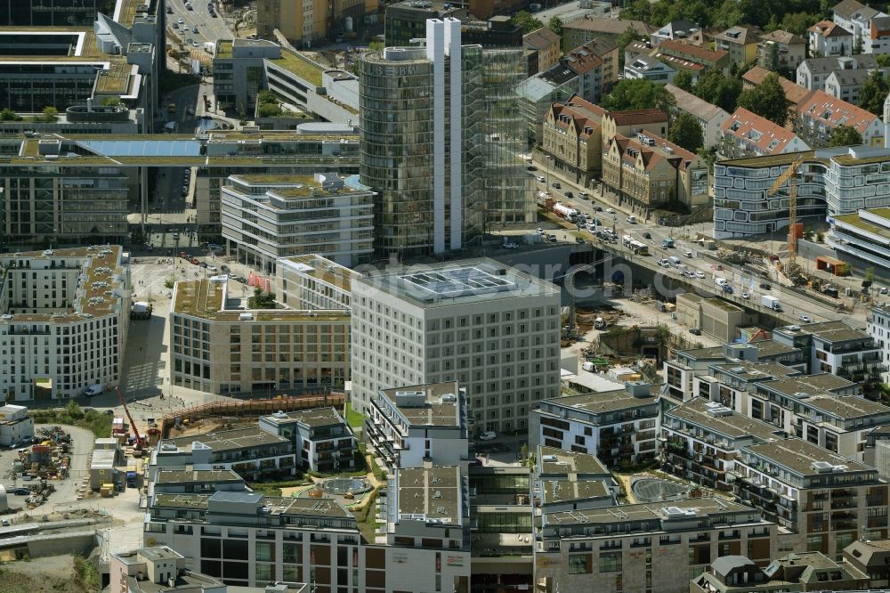 Aerial photograph Stuttgart - Library Building of Stadtbibliothek on Mailaender Platz in Stuttgart in the state Baden-Wuerttemberg