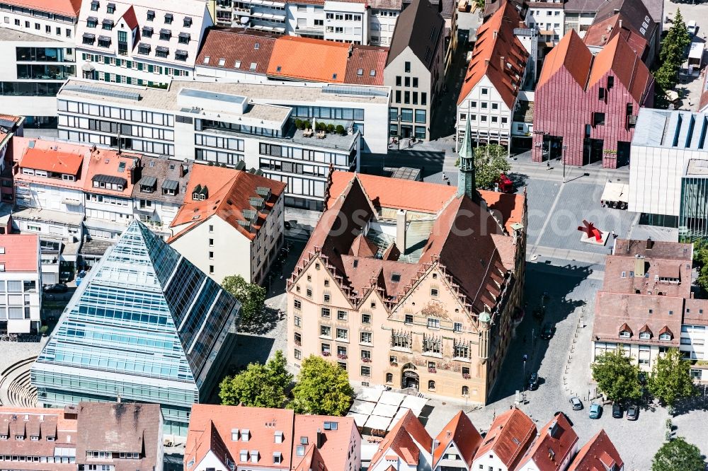 Ulm from the bird's eye view: Library Building of Stadtbibliothek in Ulm in the state Baden-Wuerttemberg, Germany