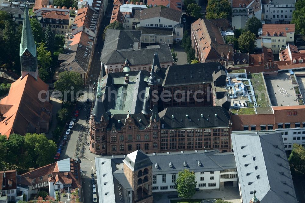 Heidelberg from above - Library Building of Universitaetsbibliothek Heidelberg in Heidelberg in the state Baden-Wuerttemberg