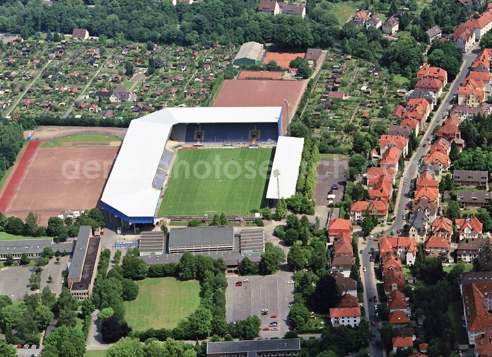 Bielefeld from above - The Stadium Bielefeld today Schüco Arena