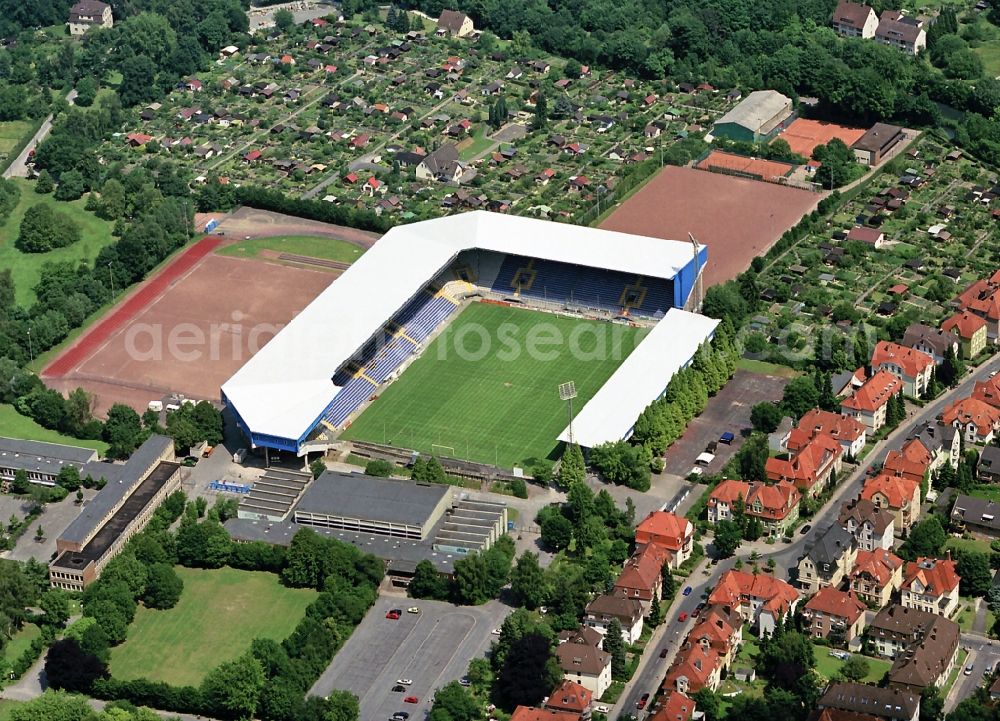 Bielefeld from the bird's eye view: The Stadium Bielefeld today Schüco Arena