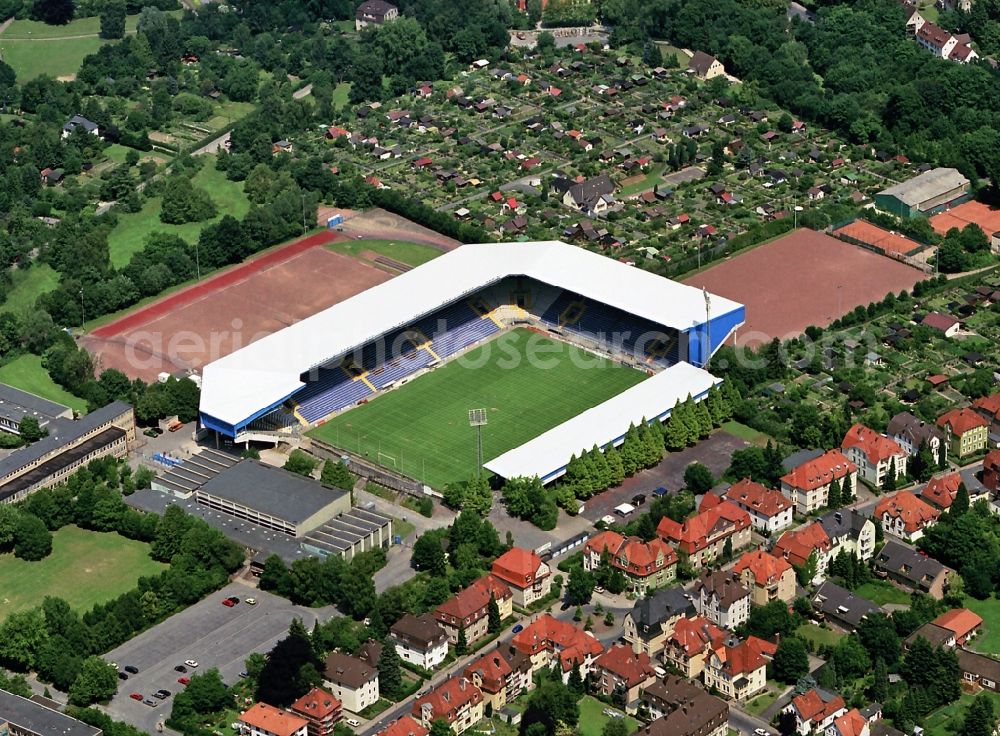 Aerial image Bielefeld - The Stadium Bielefeld today Schüco Arena