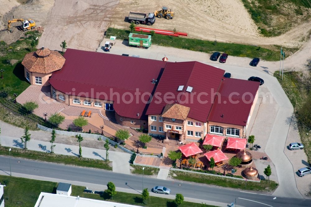 Hagenbach from the bird's eye view: Building of the brewery Stadtbrauhaus in Hagenbach in the state Rhineland-Palatinate