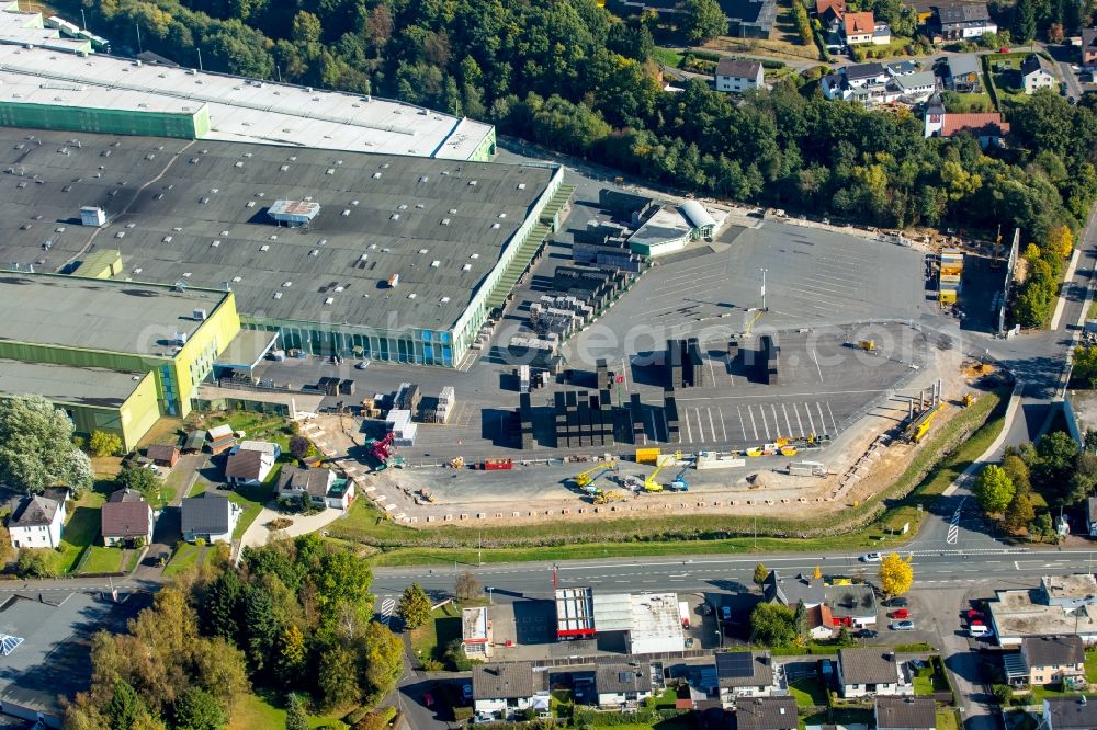 Aerial image Kreuztal - Building and production halls on the premises of the filling the Krombacher brewery in Kreuztal in the state North Rhine-Westphalia