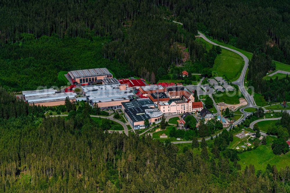 Grafenhausen from above - Building and production halls on the premises of the brewery Badische Staatsbrauerei Rothaus AG in Grafenhausen in the state Baden-Wuerttemberg, Germany