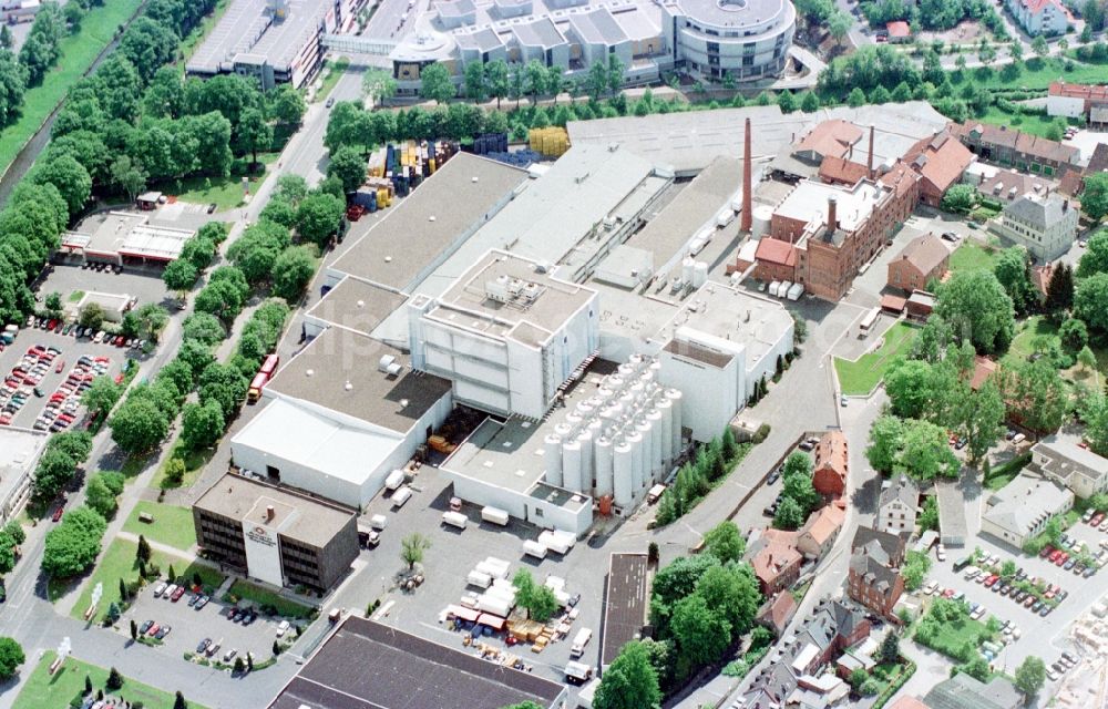 Bayreuth from above - Building and production halls on the premises of the brewery on Hindenburgstrasse in Bayreuth in the state Bavaria