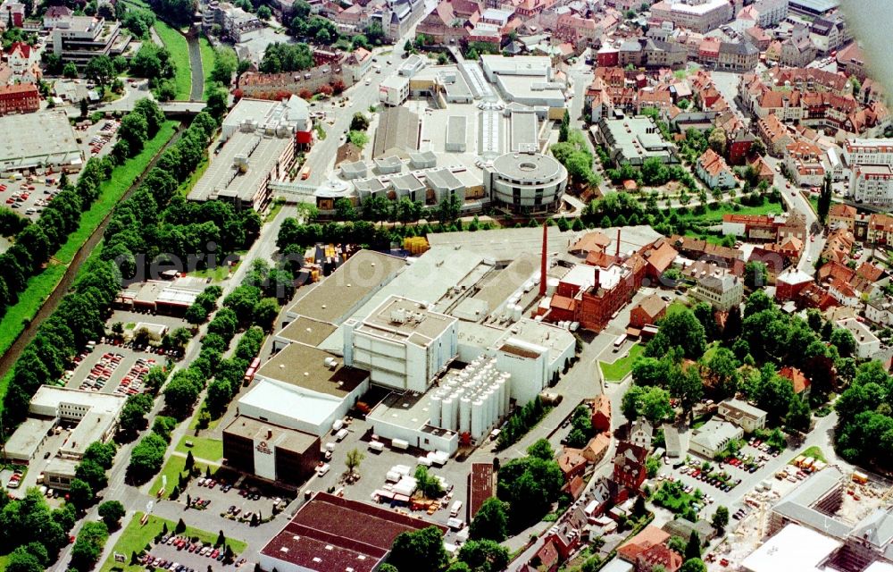 Bayreuth from above - Building and production halls on the premises of the brewery on Hindenburgstrasse in Bayreuth in the state Bavaria