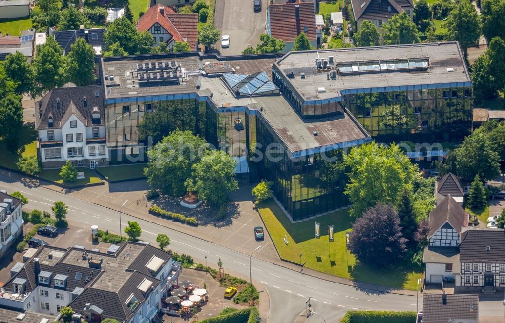 Warstein from above - Building and production halls on the premises of the brewery Warsteiner brewery in Warstein in the state North Rhine-Westphalia