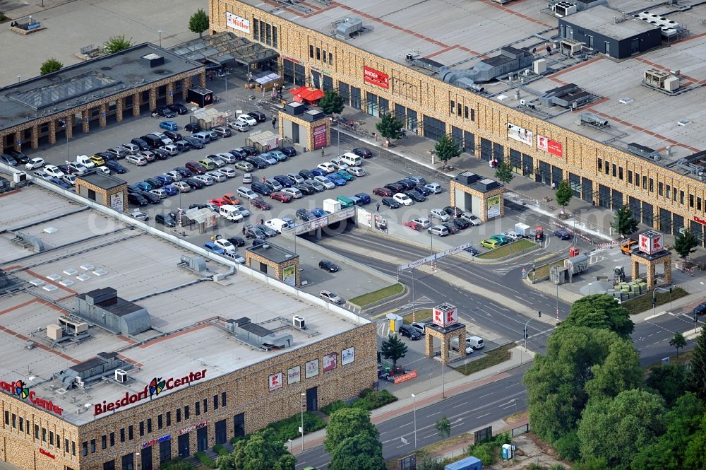 Berlin from above - Shopping Mall Biesdorf Center between Weißenhoher St. und Köpenicker St. in Berlin Biesdorf