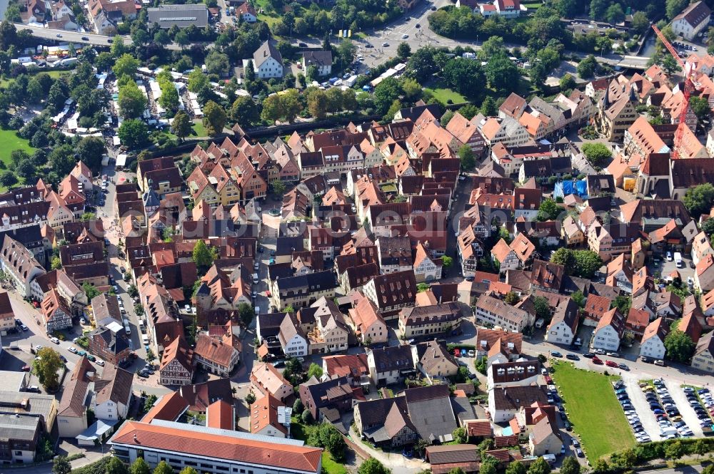 Bietigheim-Bissingen from the bird's eye view: City view of Bietigheim-Bissingen in Baden-Wuerttemberg