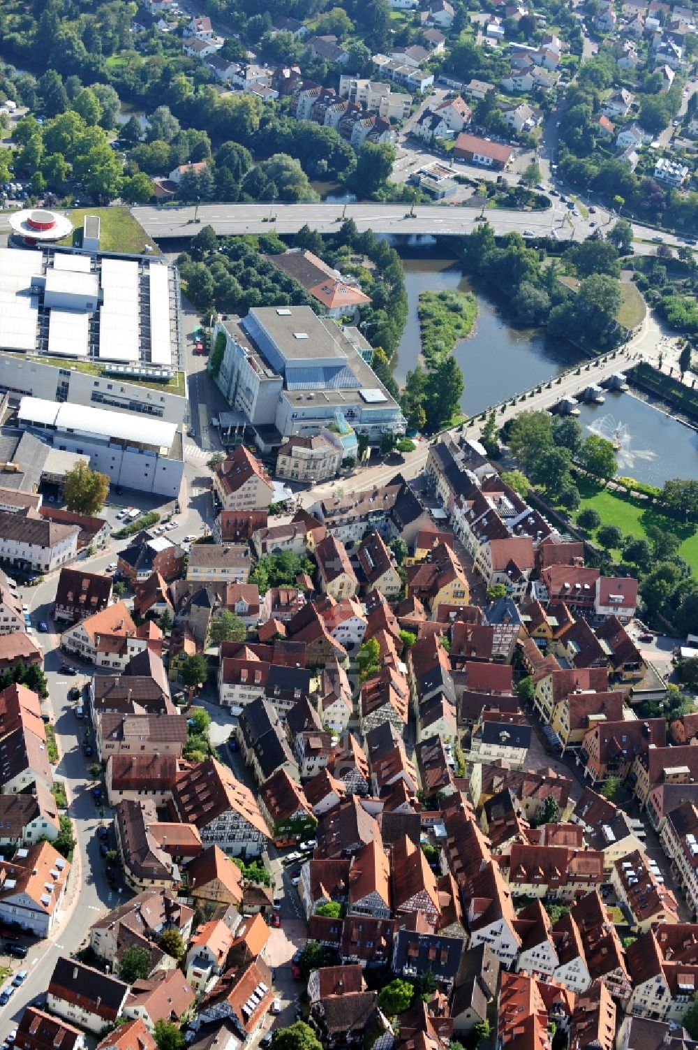 Aerial image Bietigheim-Bissingen - City view of Bietigheim-Bissingen in the state Baden-Wuerttemberg