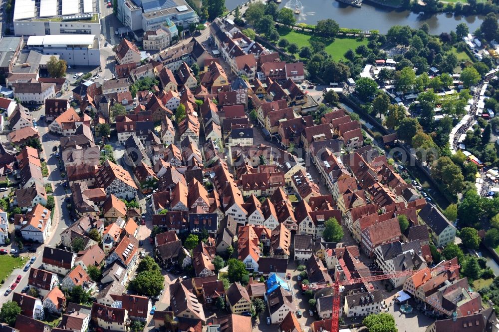 Bietigheim-Bissingen from above - City view of Bietigheim-Bissingen in Baden-Wuerttemberg