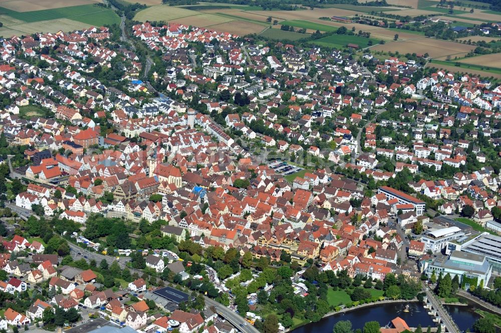 Bietigheim-Bissingen from the bird's eye view: City view of Bietigheim-Bissingen in Baden-Wuerttemberg