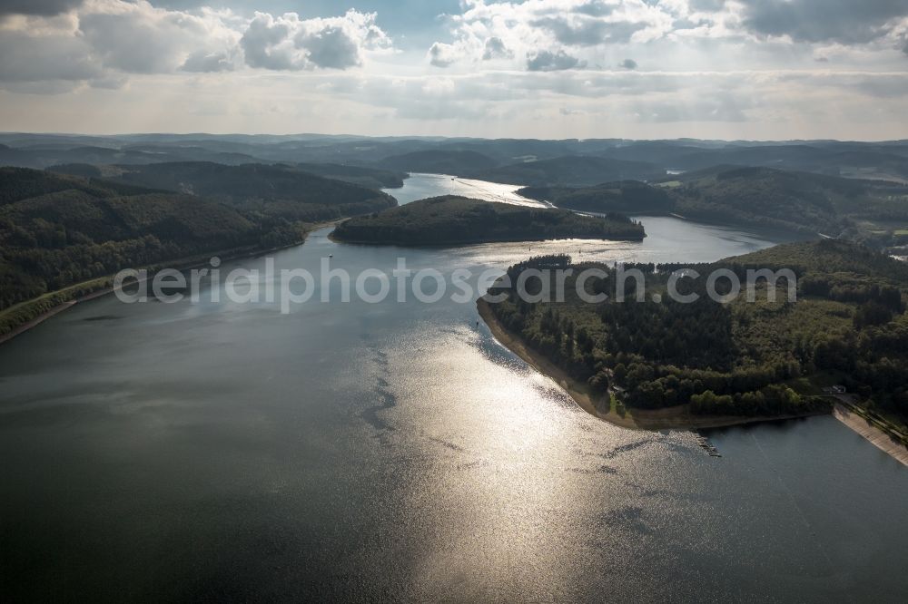 Attendorn from above - The lake Bigge in North Rhine-Westphalia