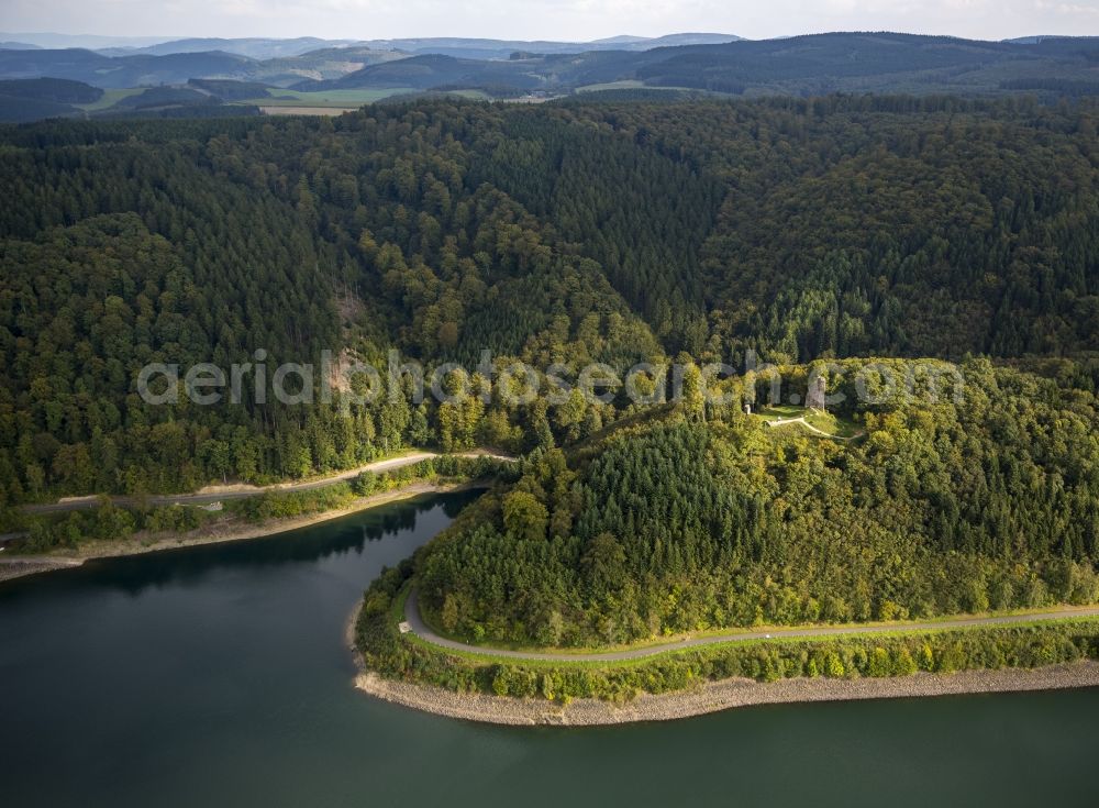 Aerial photograph Attendorn - The lake Bigge in North Rhine-Westphalia