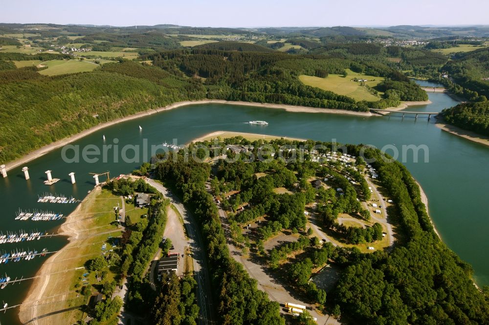 Aerial photograph Olpe - View of the Biggesee near Olpe in the state of North Rhine-Westphalia