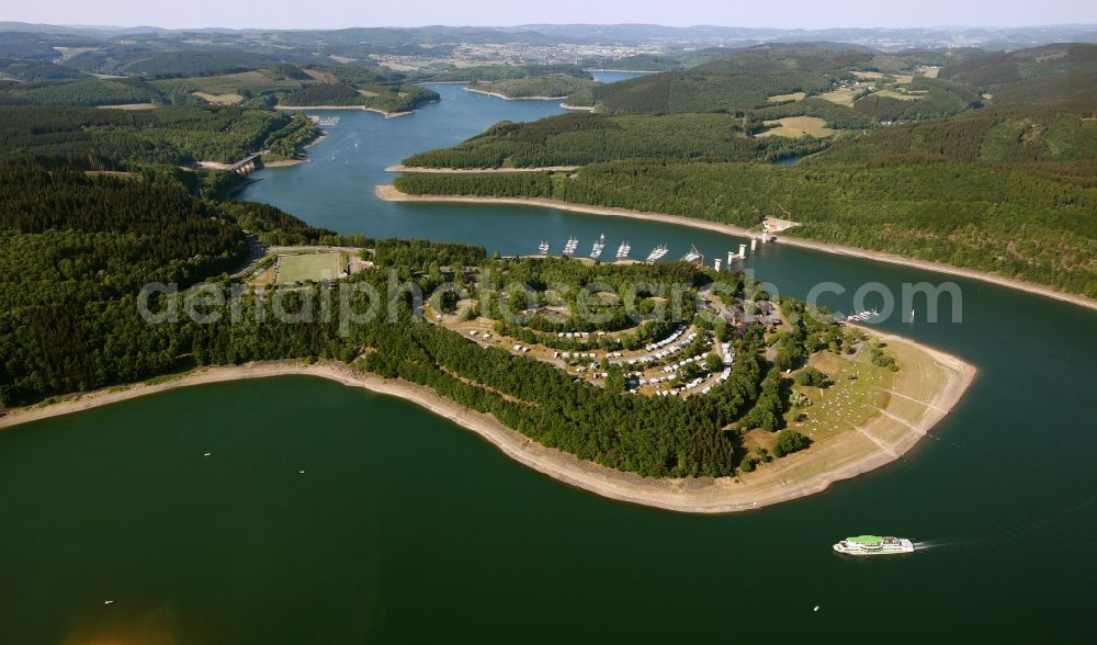 Olpe from the bird's eye view: View of the Biggesee near Olpe in the state of North Rhine-Westphalia