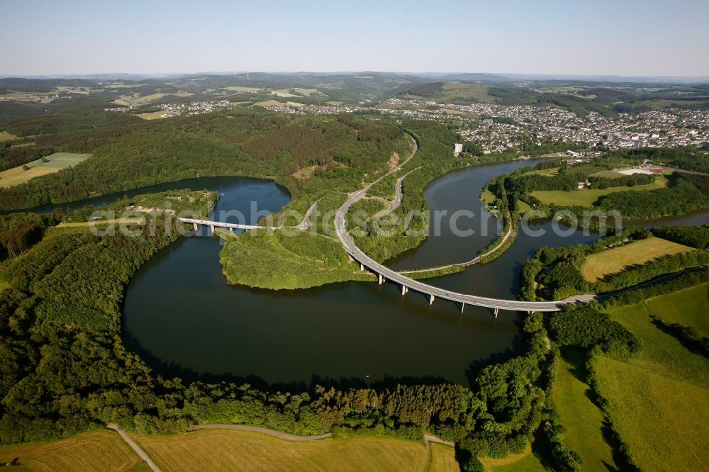 Aerial photograph Olpe - View of the Biggesee near Olpe in the state of North Rhine-Westphalia