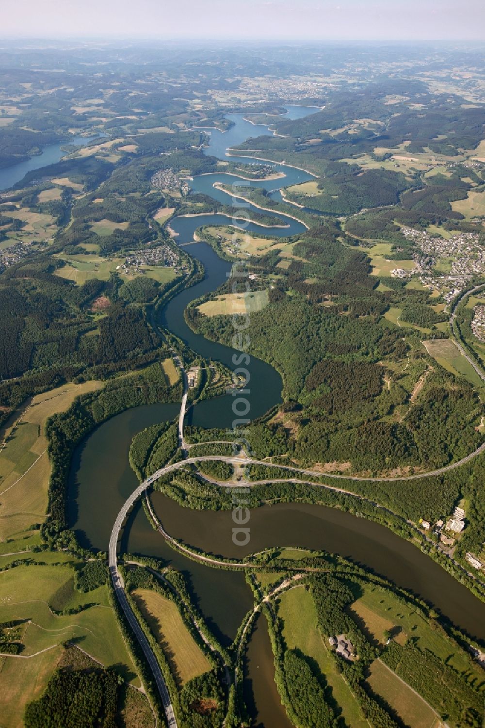 Aerial photograph Olpe - View of the Biggesee near Olpe in the state of North Rhine-Westphalia