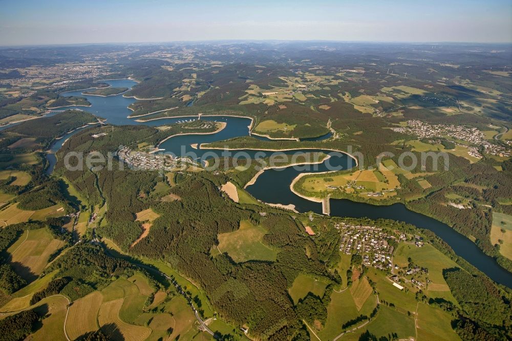 Olpe from the bird's eye view: View of the Biggesee near Olpe in the state of North Rhine-Westphalia