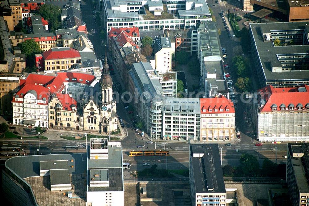 Aerial photograph Leipzig / Sachsen - Das Bürocenter Fürstenhof liegt direkt an der Leipziger Altstadt.