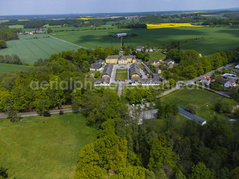 Bautzen from the bird's eye view: The educational estate Schmochtitz Sankt Benno is a facility of the diocese of Dresden-Meissen, which emerged from the former Schmochtitz estate, in Bautzen in the federal state of Saxony, Germany