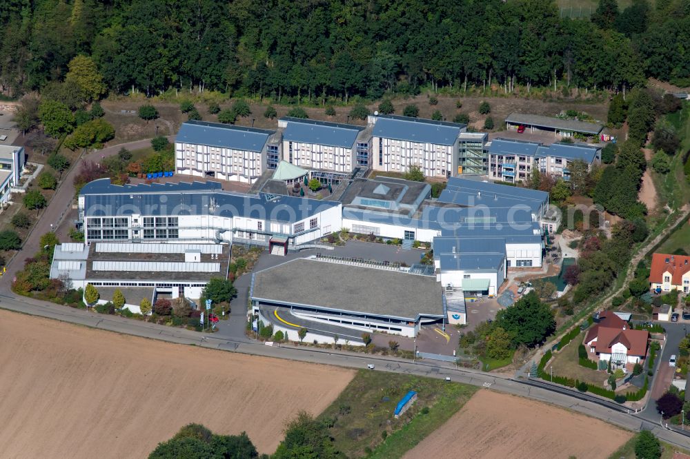 Triefenstein from above - School building of the of Berufsgenossenschaft Holz and Metalll in Triefenstein in the state Bavaria, Germany