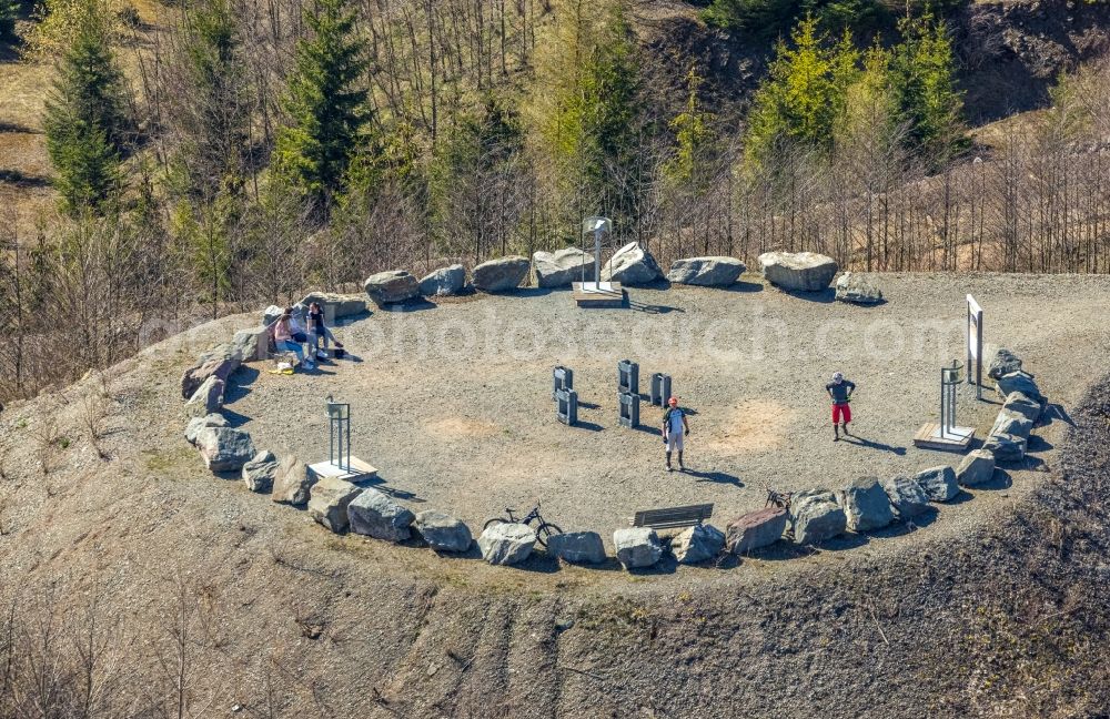 Aerial photograph Brilon - Tourist attraction and sightseeing Bilstein Aussicht in Brilon at Sauerland in the state North Rhine-Westphalia, Germany