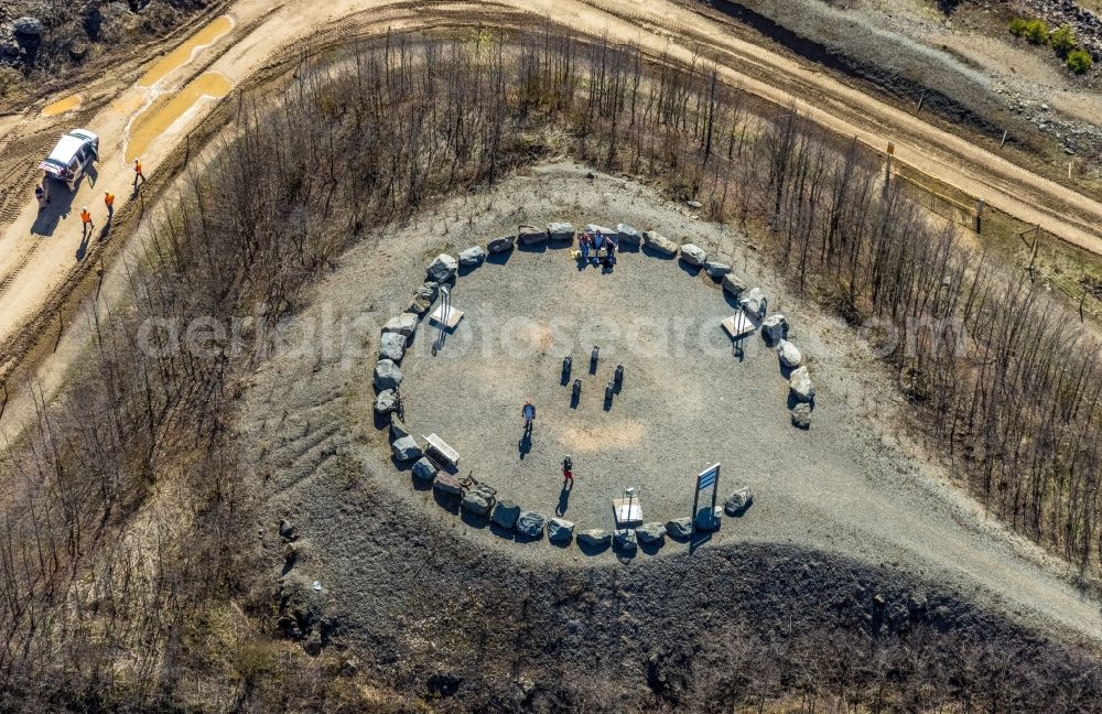 Aerial photograph Brilon - Tourist attraction and sightseeing Bilstein Aussicht in Brilon at Sauerland in the state North Rhine-Westphalia, Germany