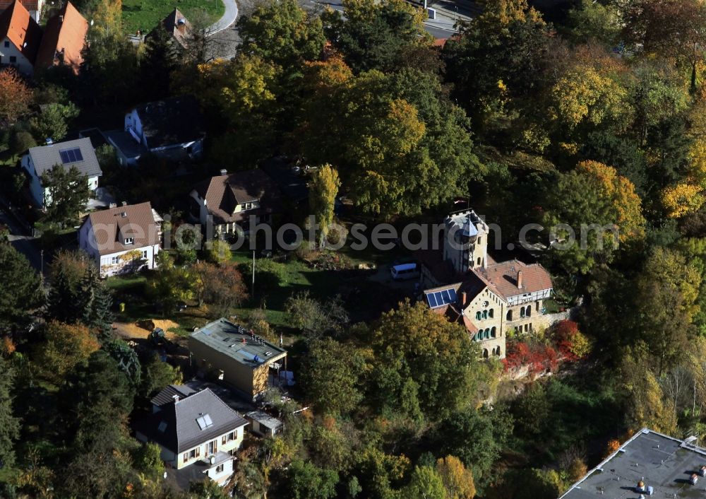 Aerial image Jena - Castel Binderburg at the district Burgau from Jena in Thuringia