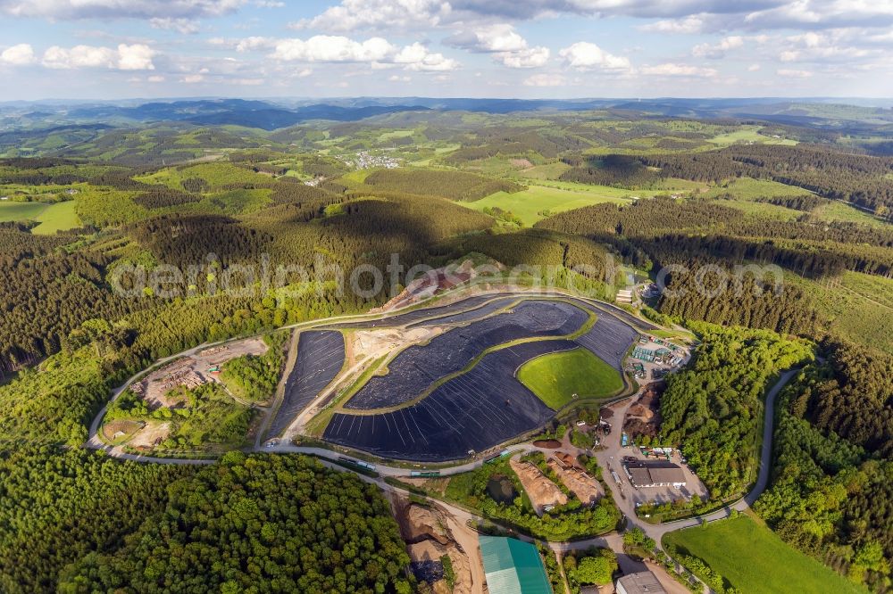 Aerial image Olpe - Bio - compost and landfill aftercare in Olpe in the state of North Rhine-Westphalia