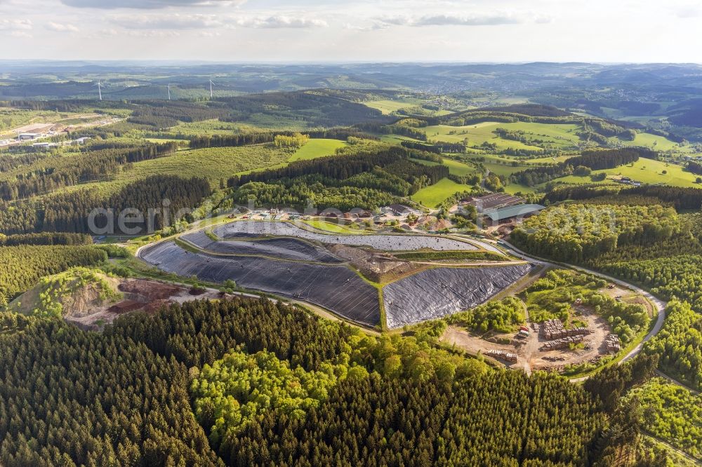 Olpe from above - Bio - compost and landfill aftercare in Olpe in the state of North Rhine-Westphalia