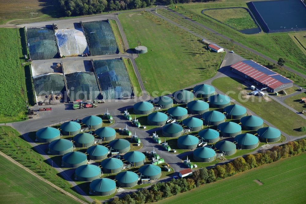 Aerial image Nuthe-Urstromtal OT Felgentreu - View of the biogas park in Felgentreu in Nuthe-Urstromtal in the state Brandenburg