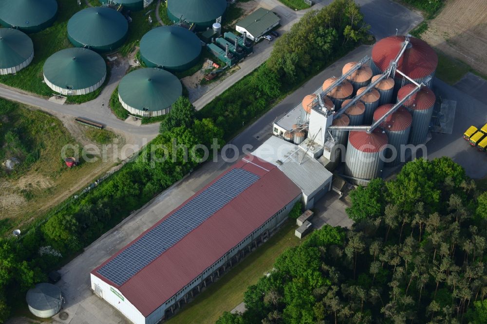 Gerdshagen from above - Biogas storage tank in biogas park in Gerdshagen in the state Brandenburg